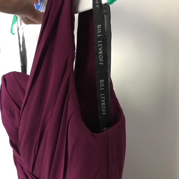 Bill Levkoff style #1128 bridesmaid dress, wine - Picture 5 of 8